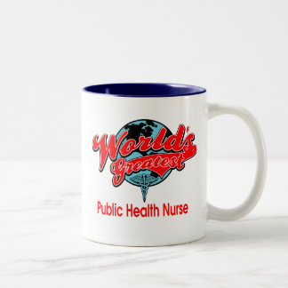 Caneca De Café Em Dois Tons Enfermeira de saúde pública do mundo a grande