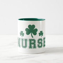 Caneca De Café Em Dois Tons Enfermeira do Dia de São Patrício Envoltório de Tr