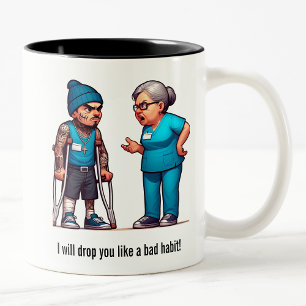 Caneca De Café Em Dois Tons Enfermeira Escolhendo o Paciente Membro do Tough G