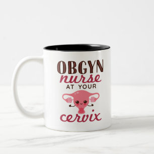 Caneca De Café Em Dois Tons Enfermeira OBGYN No Seu Escritório