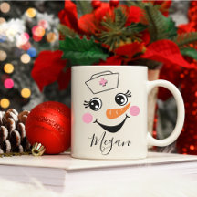 Enfermeira Snowman Mug