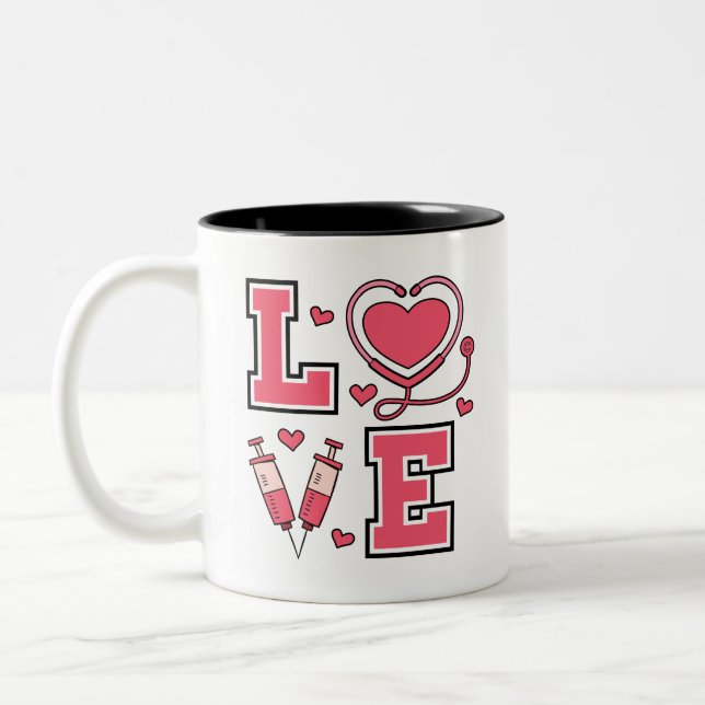 Caneca De Café Em Dois Tons Enfermeiras têm Cheio de amor... (Esquerda)
