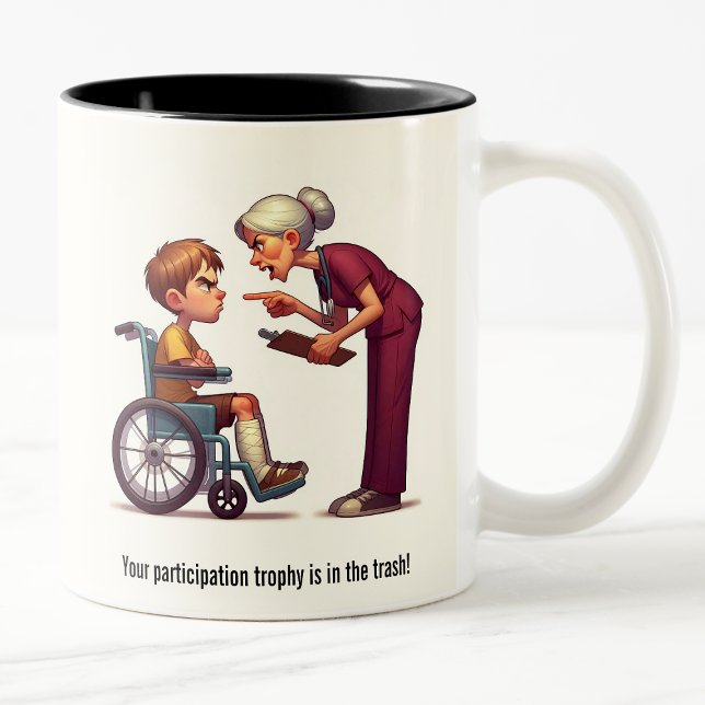Caneca De Café Em Dois Tons Enfermeiro vs Descolamento de Brat (Criador carregado)