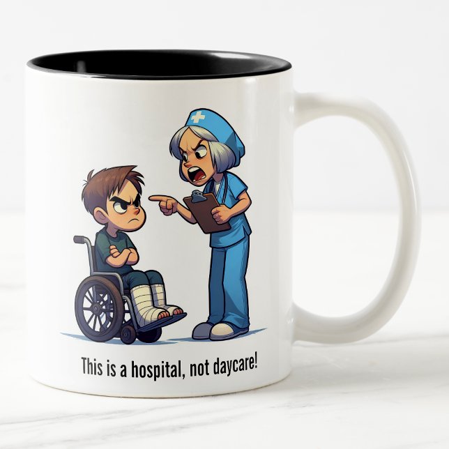 Caneca De Café Em Dois Tons Enfermeiro vs Descolamento de Brat (Criador carregado)