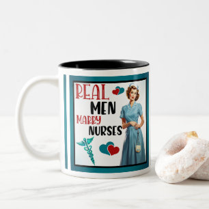Caneca De Café Em Dois Tons Enfermeiros De Casado De Homens Verdadeiros