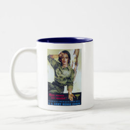 Caneca De Café Em Dois Tons Enfermeiros Necessários Poster de Recrutamento