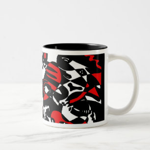 Caneca De Café Em Dois Tons "Enfrenta" a arte abstracta