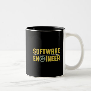 Caneca De Café Em Dois Tons Engenharia de software e programador de Engenheiro