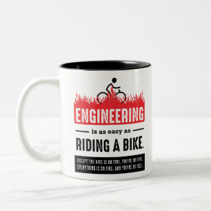 Caneca De Café Em Dois Tons Engenharia É Fácil Andar de Bicicleta Diariamente