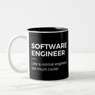 Caneca De Café Em Dois Tons Engenharia engraçada do Engenheiro de software diz