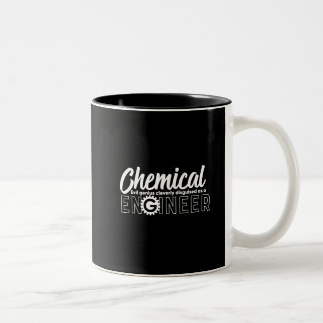 Caneca De Café Em Dois Tons Engenharia Química de Engenheiro Funny Major (Direita)