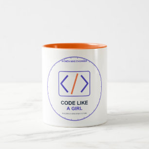 Caneca De Café Em Dois Tons Engenheira de Software Mulheres Code Like a Girl