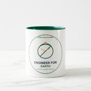 Caneca De Café Em Dois Tons Engenheira para Mulheres da Terra Engenheira Ambie