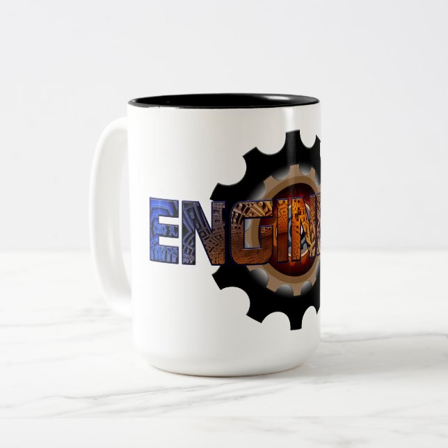 Caneca De Café Em Dois Tons Engenheiro (Frente Esquerda)