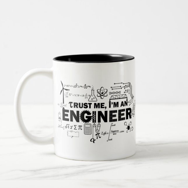 Caneca De Café Em Dois Tons engenheiro (Esquerda)