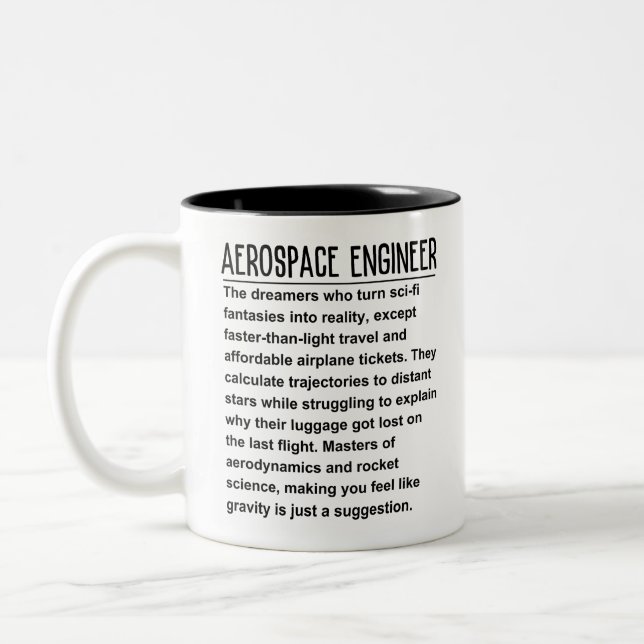 Caneca De Café Em Dois Tons Engenheiro aeroespacial (Esquerda)