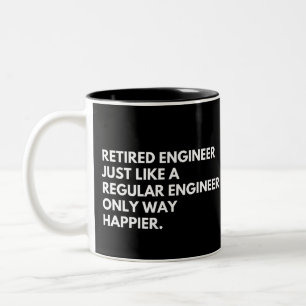 Caneca De Café Em Dois Tons Engenheiro Aposentado Divertido Frase de Aposentad
