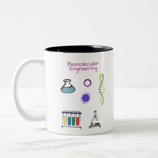 Caneca De Café Em Dois Tons Engenheiro biomolecular Engenharia química (Esquerda)