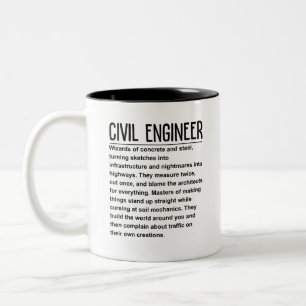 Caneca De Café Em Dois Tons Engenheiro Civil