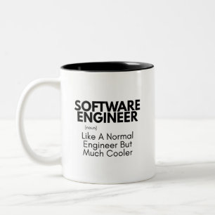 Caneca De Café Em Dois Tons Engenheiro de software, engenharia engraçada