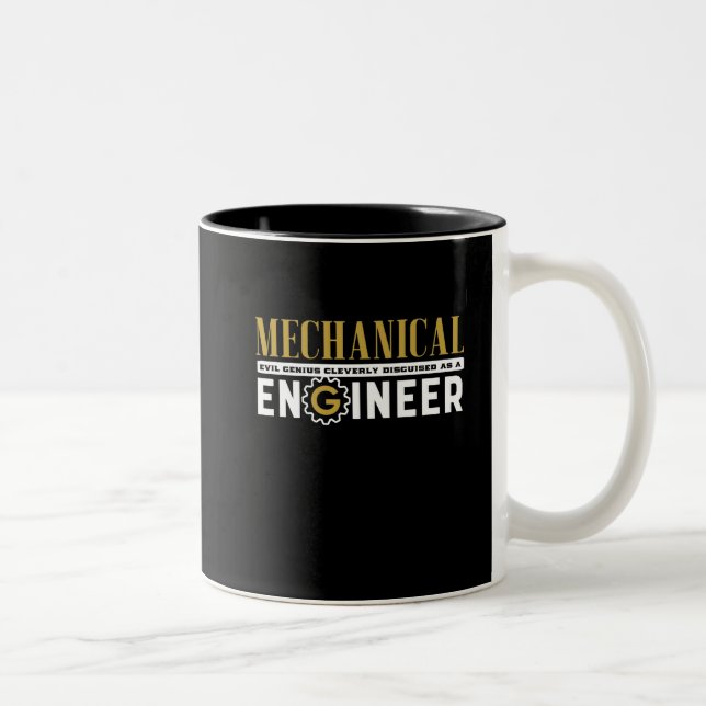 Caneca De Café Em Dois Tons Engenheiro engraçado estudante de engenharia mecân (Direita)
