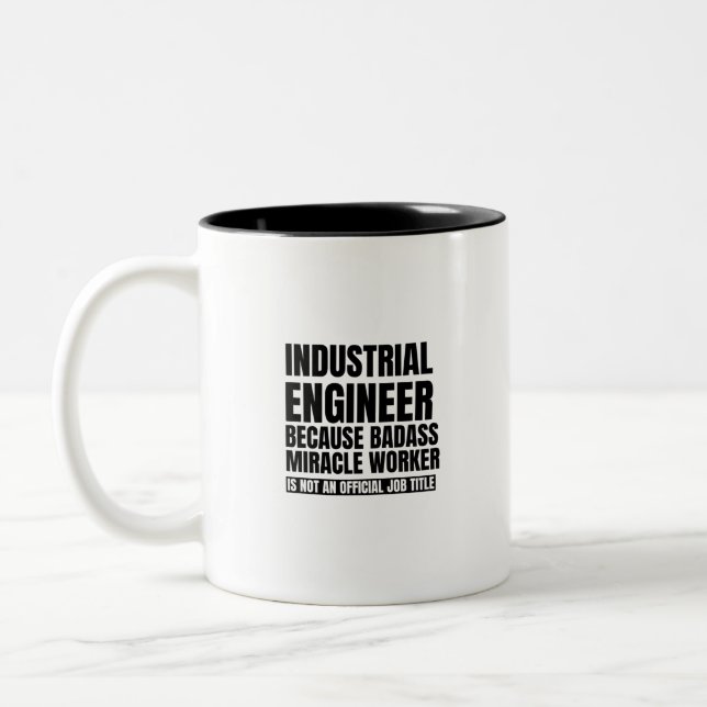 Caneca De Café Em Dois Tons Engenheiro industrial porque trabalhador milagroso (Esquerda)