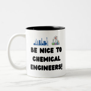Caneca De Café Em Dois Tons Engenheiro Químico Engraçado — Seja Legal com o En