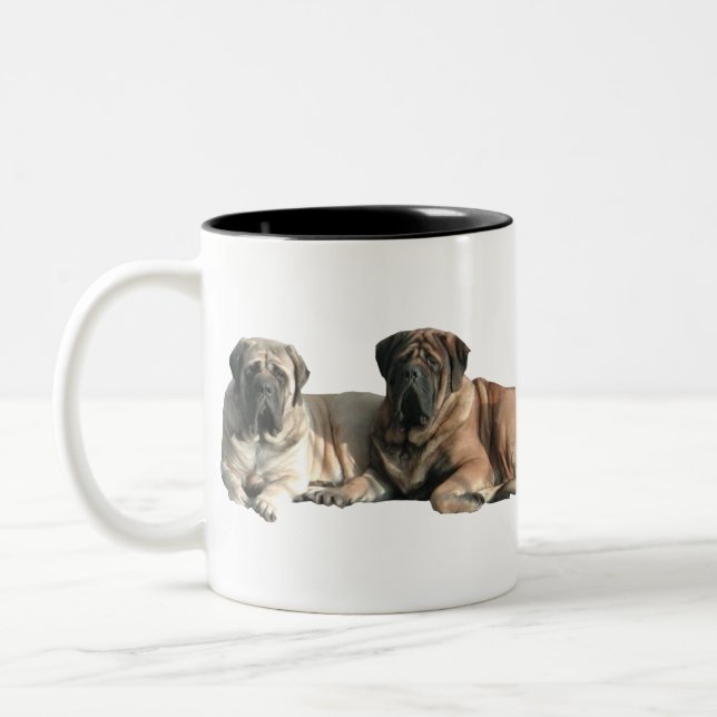 Caneca De Café Em Dois Tons English Mastiff Freunde (Esquerda)