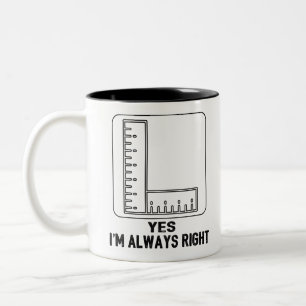 Caneca De Café Em Dois Tons Engraçada Piada de professor de matemática Melho