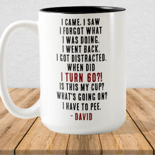 Caneca De Café Em Dois Tons Engraçado 60º aniversário, Piada Hilarious Old Age