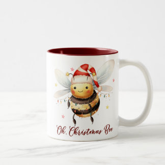 Caneca De Café Em Dois Tons Engraçado Abelha de Natal