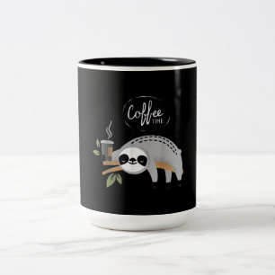 Caneca De Café Em Dois Tons Engraçado Bebendo De Largura Em Tempo Livre