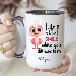Caneca De Café Em Dois Tons Engraçado Bird Citação Humor Personalizado Motivaç