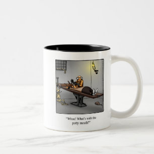 Caneca De Café Em Dois Tons Engraçado "Boca-Boca", Presente de Mug