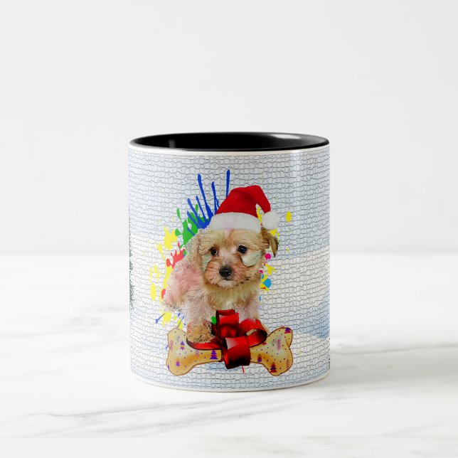 Caneca De Café Em Dois Tons Engraçado, Bom Cachorro Morkie (Centro)