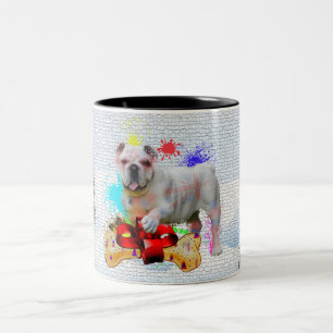 Caneca De Café Em Dois Tons Engraçado, Bonito Cachorro Britânico Yappel Natal