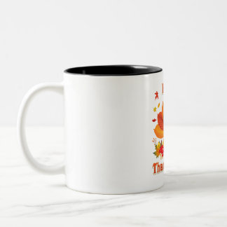 Caneca De Café Em Dois Tons Engraçado Cachorro Dachshund Ação de Graças outono