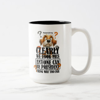 Caneca De Café Em Dois Tons Engraçado Cachorro Político Sarcástico