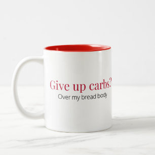 Caneca De Café Em Dois Tons Engraçado Carbo Humorístico Vermelho