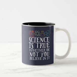 Caneca De Café Em Dois Tons Engraçado Ciência é um verdadeiro Cientista Gee