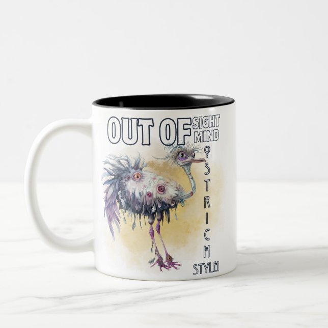 Caneca De Café Em Dois Tons Engraçado cita Pássaro Quente Quadrado Engraçado (Esquerda)