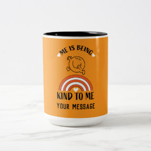 Caneca De Café Em Dois Tons Engraçado Consciência da saúde mental Café Mug
