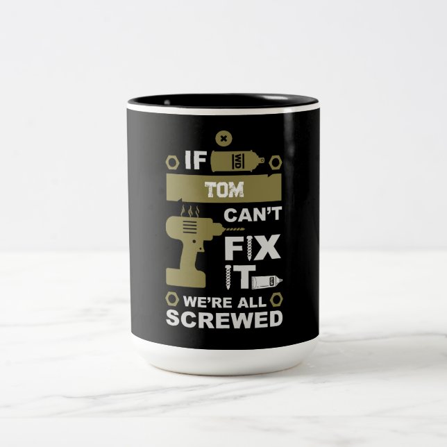 Caneca De Café Em Dois Tons Engraçado consertar o reparo de ti (Centro)