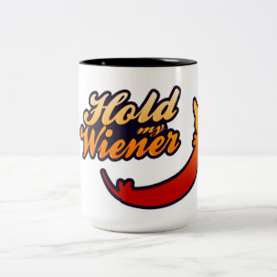 Caneca De Café Em Dois Tons Engraçado Dachshund 'Segure minha roupa'