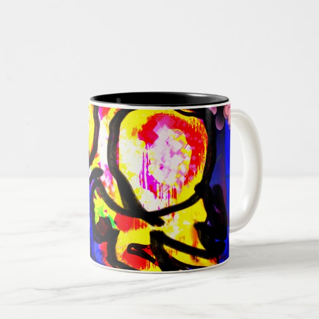 Caneca De Café Em Dois Tons Engraçado de água-viva (Frente Esquerda)