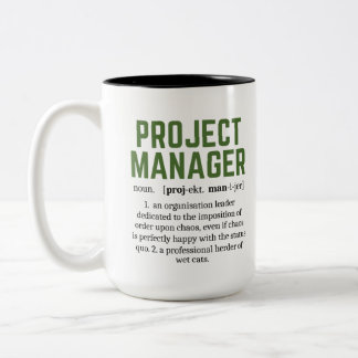 Caneca De Café Em Dois Tons Engraçado Definição de Dicionário do Project Manag