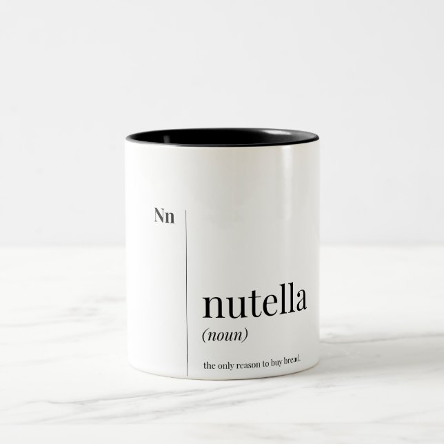 Caneca De Café Em Dois Tons Engraçado Definição Nutella (Centro)