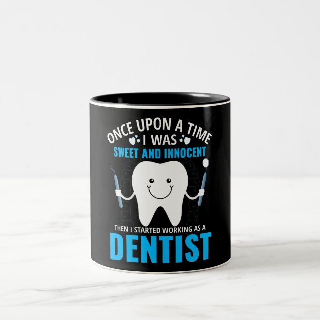 Caneca De Café Em Dois Tons Engraçado Dentista Mug (Centro)