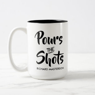 Caneca De Café Em Dois Tons Engraçado Derrama Os Tiros Decide
