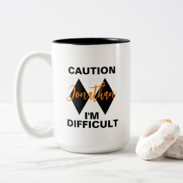 Caneca De Café Em Dois Tons Engraçado Difícil Nome de Diamante Negro Duplo